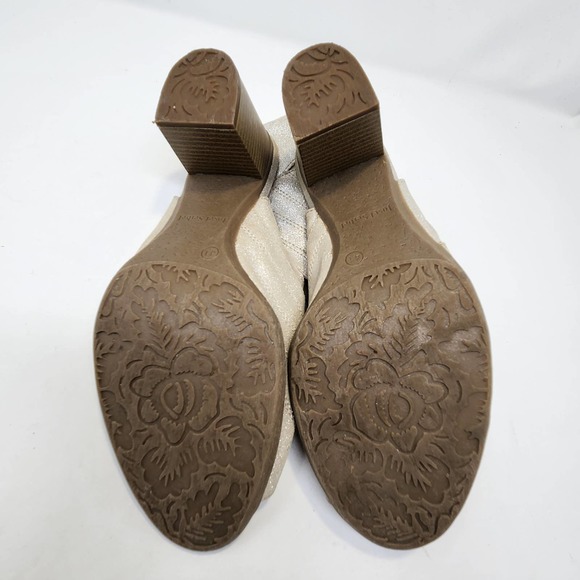 Josef Seibel Womens Bonnie Metallic Silver Leather Bootie 41 US 11 Peep Toe Heel - Picture 10 of 11